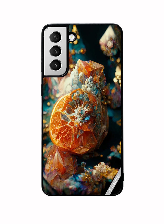 VR CREATIVE Protective Case Cover For Samsung Galaxy S22 Plus 5G Orange Paint Gel Balls Design Multicolour - Image 1