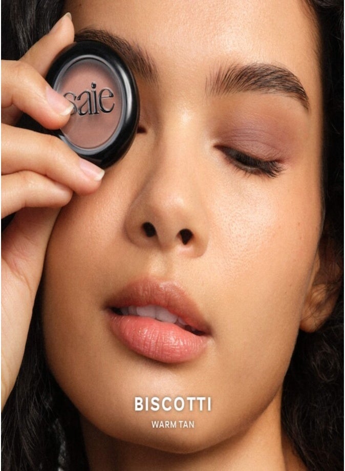 Saie SuperSuede™ Baked Eyeshadow 1g – Biscotti (Warm Tan Matte) 16-Hour Wear Long-Lasting Baked Powder Eyeshadow - Image 3