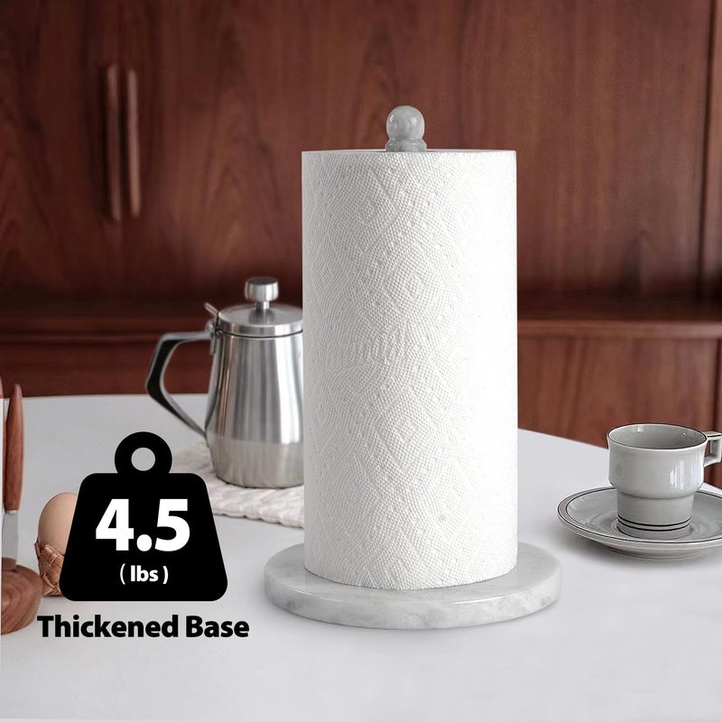 Koville African Natural Marble Paper Towel Holder Countertop, Genuine Stone Paper Towel Holder Stand for Kitchen Storage, for Standard or Jumbo-Sized Rolls(Namib Fantasy) - Image 3