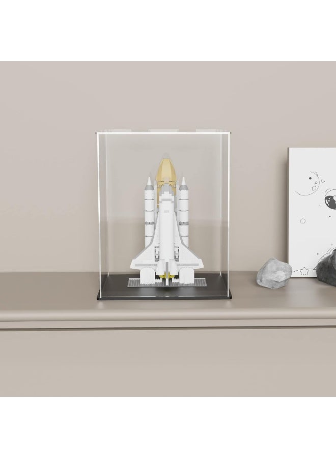 TPGP Acrylic Display Case With Black Acrylic Base, Simple Self-Assembly Acrylic Box, Tall Countertop Box For Collectibles (8X8X12 Inch) - Image 2