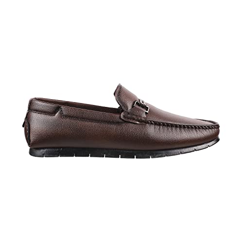Mochi Mens Leather Brown Loafers (Size (9 UK (43 EU)) - Image 2