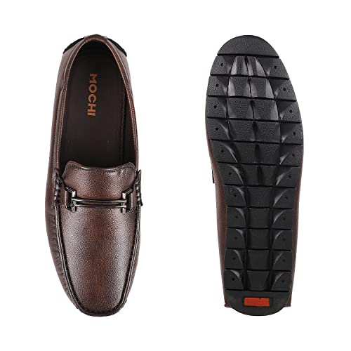 Mochi Mens Leather Brown Loafers (Size (9 UK (43 EU)) - Image 5