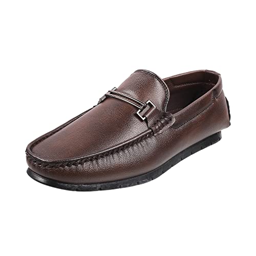 Mochi Mens Leather Brown Loafers (Size (9 UK (43 EU)) - Image 1