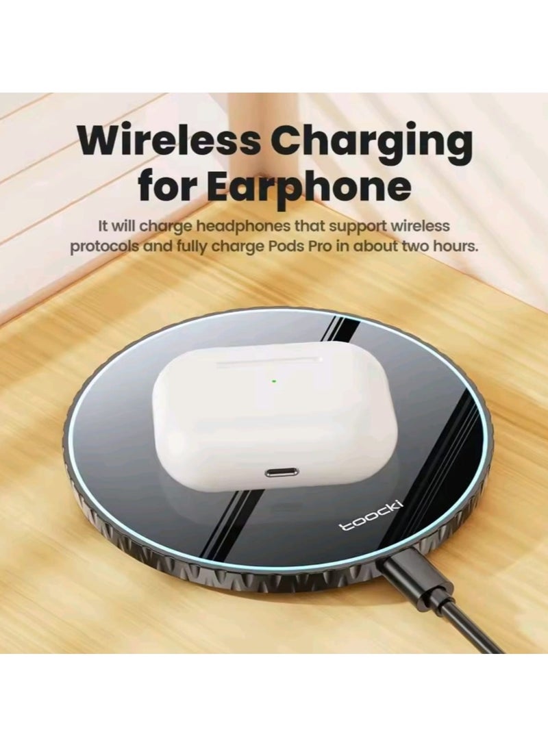 toocki *Toocki 15W Wireless Charger Pad – Fast Wireless Charging Station for iPhone, Samsung, AirPods* - Image 4