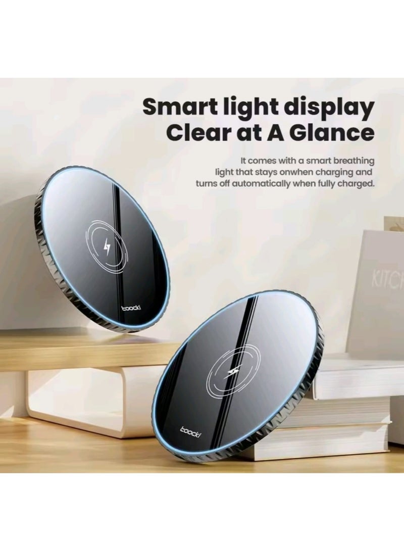 toocki *Toocki 15W Wireless Charger Pad – Fast Wireless Charging Station for iPhone, Samsung, AirPods* - Image 5