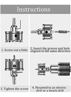 uptodateproducts uptodateproducts 50mm TCT Hole Saw 2 Cutting Diameter Tungsten Carbide Tipped Hole Cutter Opener for Stainless Steel Metal Plate Aluminum  - Image 5