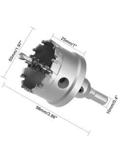 uptodateproducts uptodateproducts 50mm TCT Hole Saw 2 Cutting Diameter Tungsten Carbide Tipped Hole Cutter Opener for Stainless Steel Metal Plate Aluminum  - Image 2