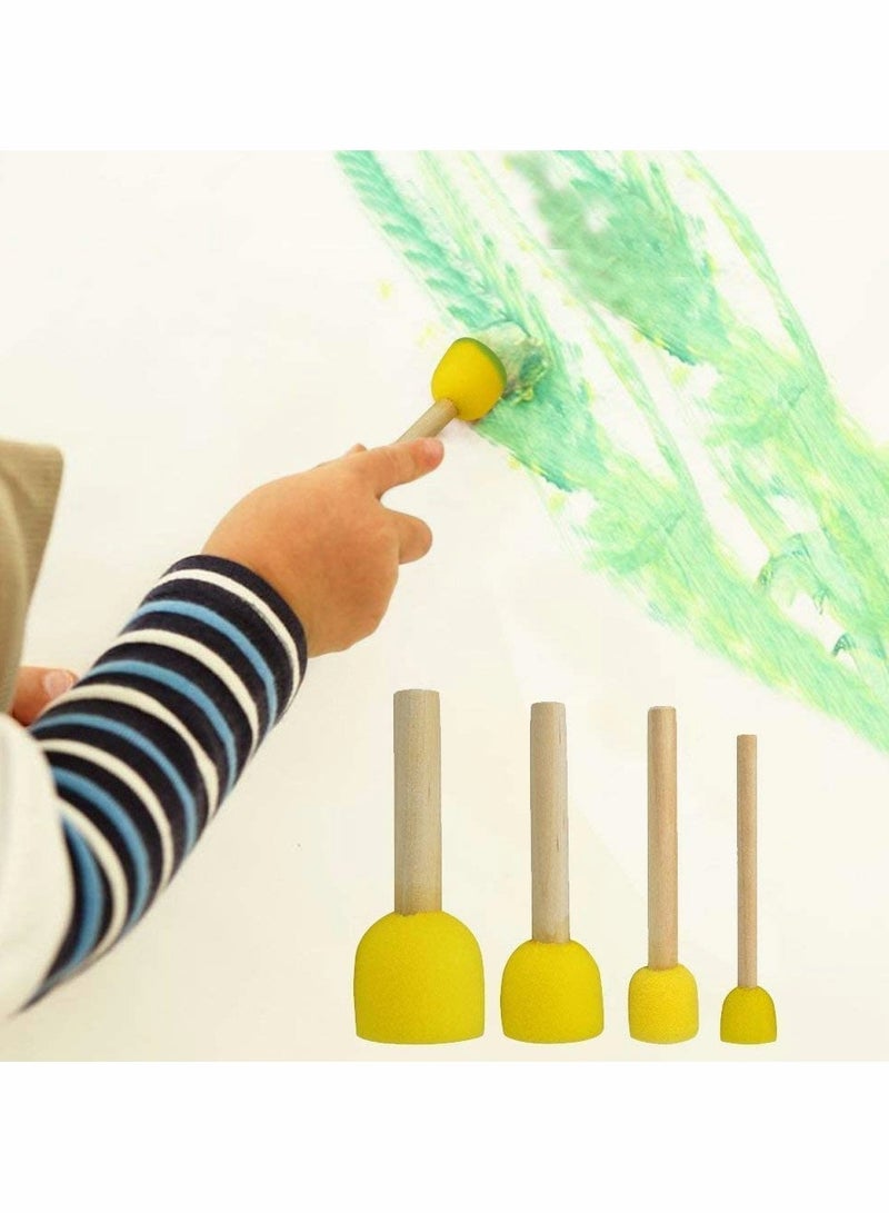 Assorted Round Paint Foam Set Painting Tools Set, Sponge Brush for Kids Painting Crafts and DIY, Sponge Stippler Stencil Foam Brush, Crafts Arts Painting Supplies - Image 2