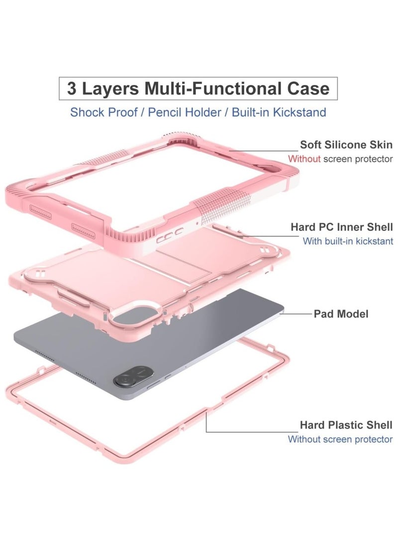Protective Case for Honor Pad X9 11.5-inch Case with Built-in Stand, Rugged Hybrid Shockproof Protective Cover, for Huawei Honor Pad X9 Case 2023 Model (Rose Gold) - Image 5
