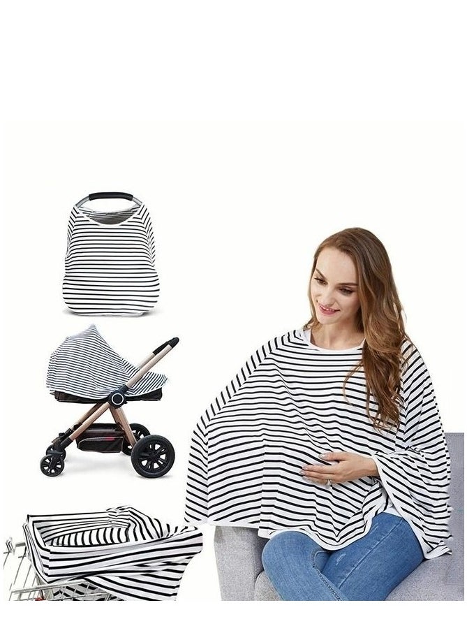 MIXDE Baby Nursing Cover for Breastfeeding - 360 Degree Privacy, 8-in-1 Uses Soft & Breathable Covers Baby Car Seat & Shopping Cart Nursing Poncho, Washer & Dryer Friendly  - Image 1
