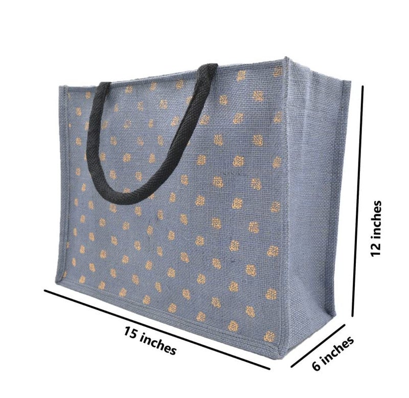 JUTEKA Printed Grocery, Shopping, Tote, Multipurpose Jute Bag - Image 5