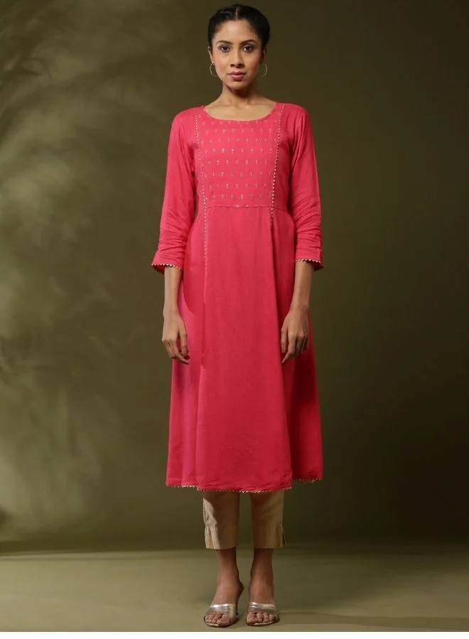 أبهشتي Embroidered kurta-coral