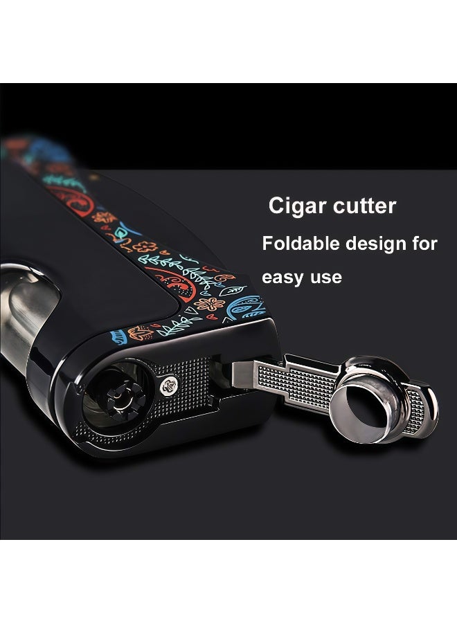 Pocket Torch Lighter, Adjustable Single Jet Blue Flame Butane Lighters Windproof Refillable Gas Lighters with Punch for Gift Grill Camping (Without Gas) - Image 4