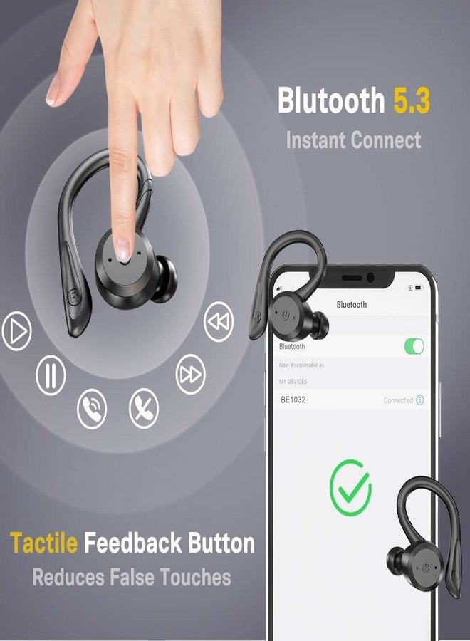 APEKX Bluetooth Headphones True Wireless Earbuds with Charging Case IPX7 Waterproof Stereo Sound Earphones Built-in Mic in-Ear Headsets for Sport Running Black - Image 5