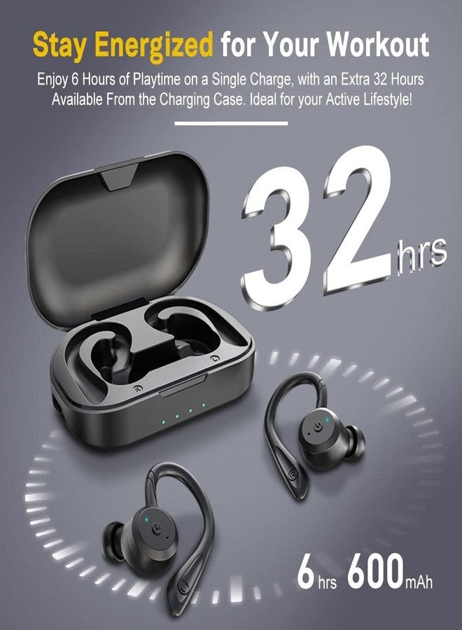 APEKX Bluetooth Headphones True Wireless Earbuds with Charging Case IPX7 Waterproof Stereo Sound Earphones Built-in Mic in-Ear Headsets for Sport Running Black - Image 4
