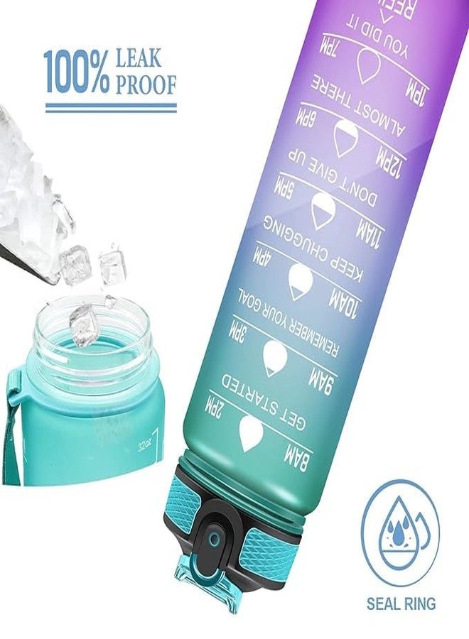kiyasu 1 Litre Water Bottle with Straw, Time Markings Motivational Sports Water Bottle | BPA Free Tritan Leakproof Bottle for Fitness, Gym, Cycling, School, Office & Outdoor - Image 3