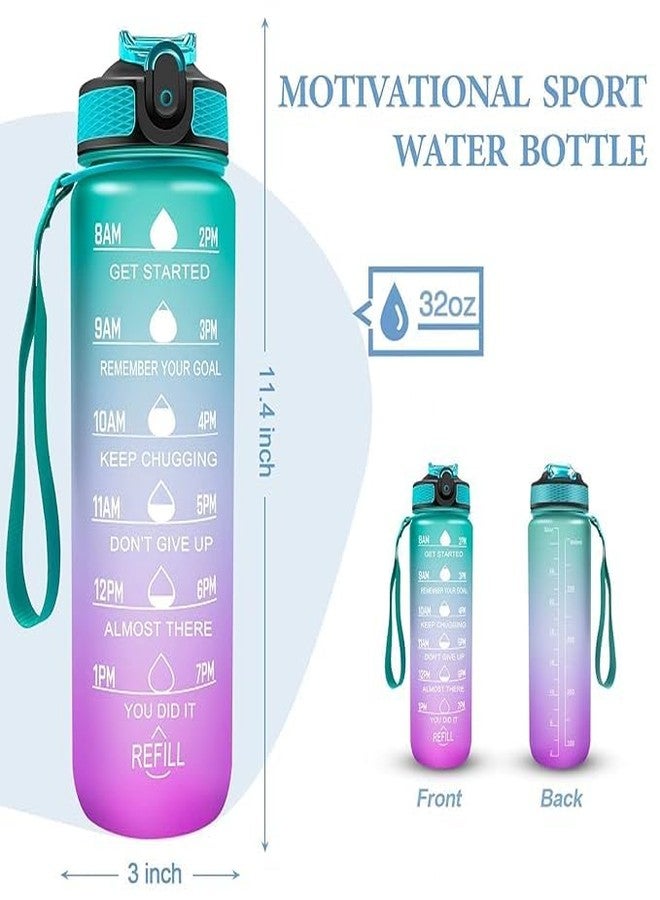 kiyasu 1 Litre Water Bottle with Straw, Time Markings Motivational Sports Water Bottle | BPA Free Tritan Leakproof Bottle for Fitness, Gym, Cycling, School, Office & Outdoor - Image 5