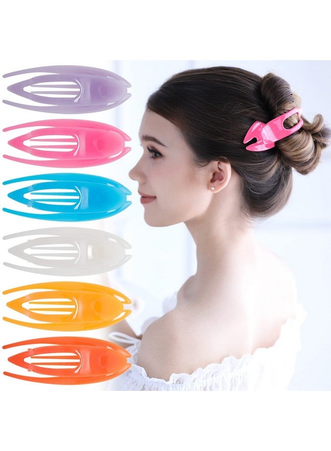 RC ROCHE ORNAMENT 6 Pcs Womens French Concord Curved Hair Clip No Slip Strong Grip Comfortable Hold Girls Ladies Beauty Accessory Pin Teeth Clamp, Medium Jelly Candy Multicolor - Image 1