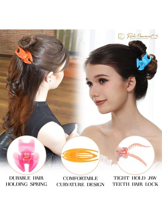 RC ROCHE ORNAMENT 6 Pcs Womens French Concord Curved Hair Clip No Slip Strong Grip Comfortable Hold Girls Ladies Beauty Accessory Pin Teeth Clamp, Medium Jelly Candy Multicolor - Image 2