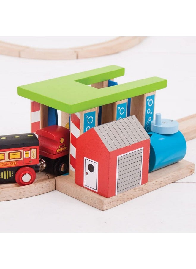 Bigjigs Rail , Wooden Train Washer, Wooden Toys, Bigjigs Train Accessories, Train Wash, Wooden Train Sets, Trains For Kids, Wooden Toys For 3 4 5 Year Olds  - Image 4