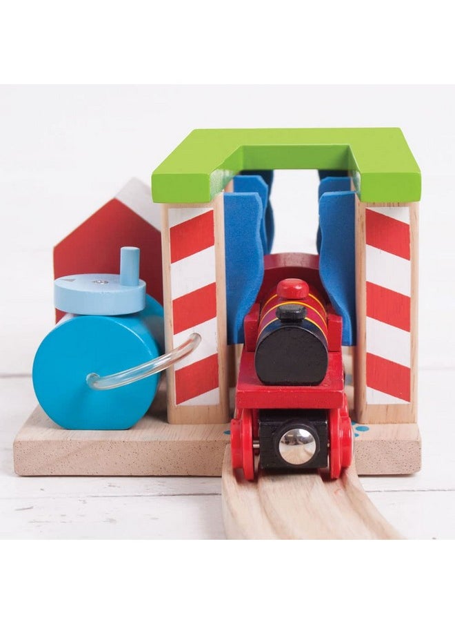 Bigjigs Rail , Wooden Train Washer, Wooden Toys, Bigjigs Train Accessories, Train Wash, Wooden Train Sets, Trains For Kids, Wooden Toys For 3 4 5 Year Olds  - Image 5