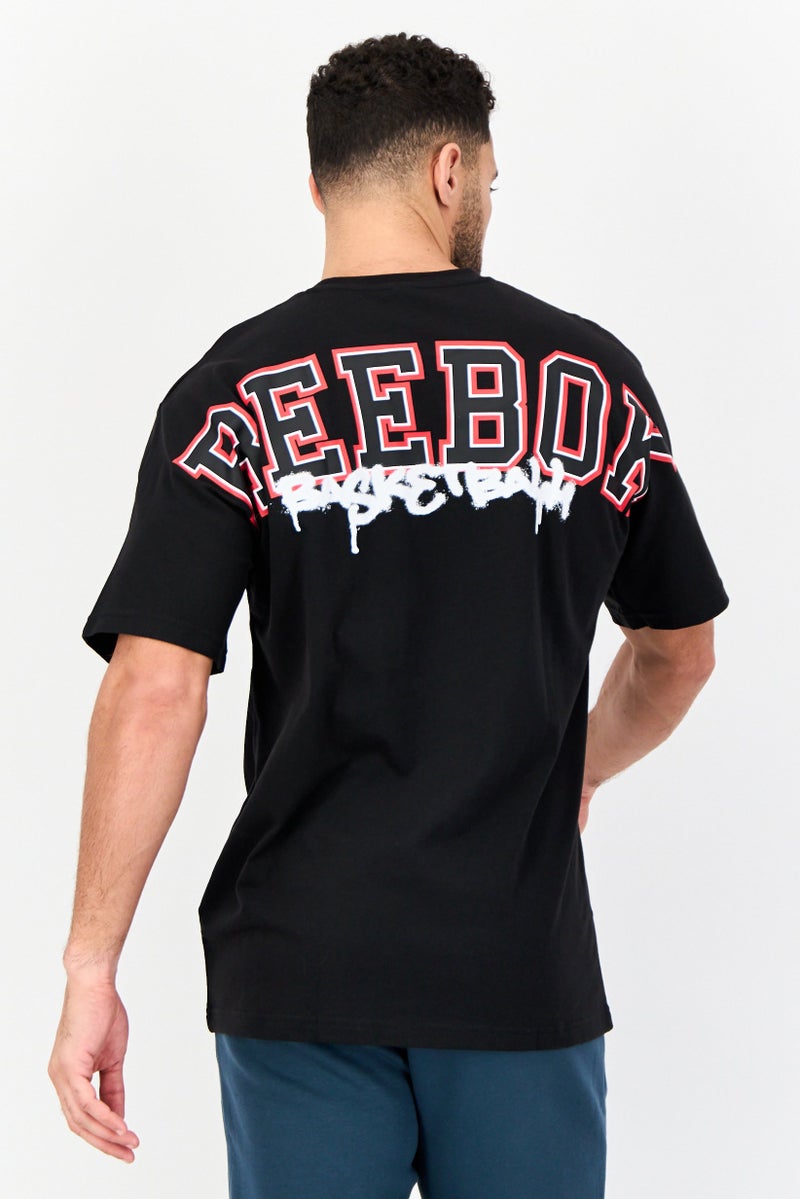 Reebok Men Sportswear Fit Short Sleeve Outdoor T-shirt, Black  - Image 3