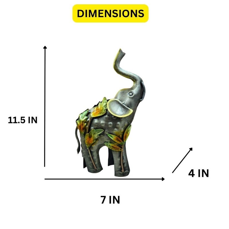 CraftVatika CraftVatika Metal Trunk Up Elephant Decorative Statue Showpiece for Home Decorations Living Room Handcrafted Elephant Big Size Home Dcor Items - Image 5