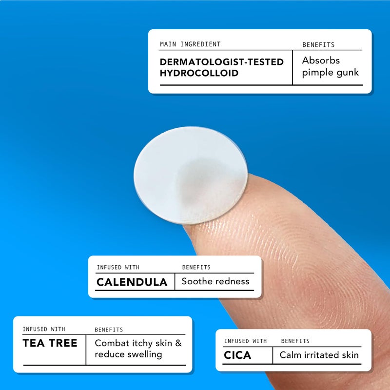 AVARELLE Pimple Patches for Face | Hydrocolloid Acne Patches for Covering Blemishes | Zit Patches with Tea Tree, Calendula, & Cica | HSA Store Eligible Items (10-14 mm, 80 Count) - Image 4