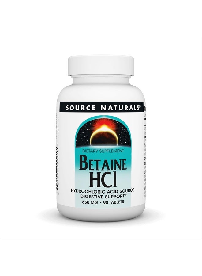 Source Naturals بيتاين HCL 650 ملغ، 90 قرص - Image 1