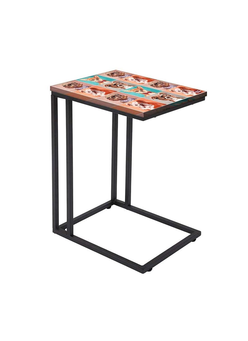 Nutcase Nutcase Design C Shaped Side Table for Laptop Work on Sofa CouchStudy Breakfast Snack Serving End Tables for Living Room Bedroom Dog Design  - Image 1