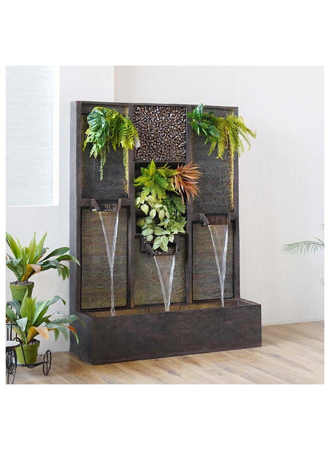 DANUBE HOME Angel Falls Fountain Indoor/Outdoor Garden Waterfalls Relaxing Natural Flowing Water Meditation Modern Design Zen Water Falls Decor For Home Office L 150 x W 50 x H 200 cm Light Brown - Image 2