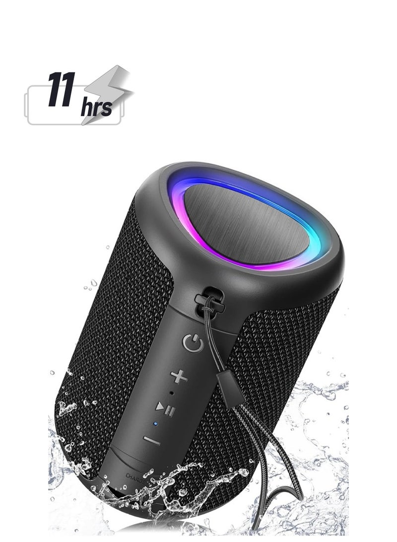 Portable Bluetooth Speaker with Lights,Powerful Crystal Clear Sound,IPX5 Waterproof,All Day Playtime,AUXTF-Card Input,Bluetooth 5.3,TWS Paring,Small Wireless Speaker for Outdoor,Gift Ideas - Image 1