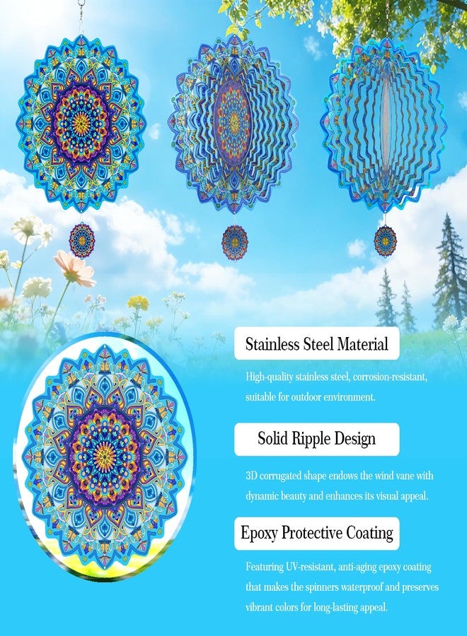 Katinyos 3D Wind Spinner, 12 inch 3D Kinetic Metal Garden Spinners, Rustproof Metal Garden Decor Yard Art, Wind Sculptures Ideal Gift for Homeowners & Garden Lovers - Image 3