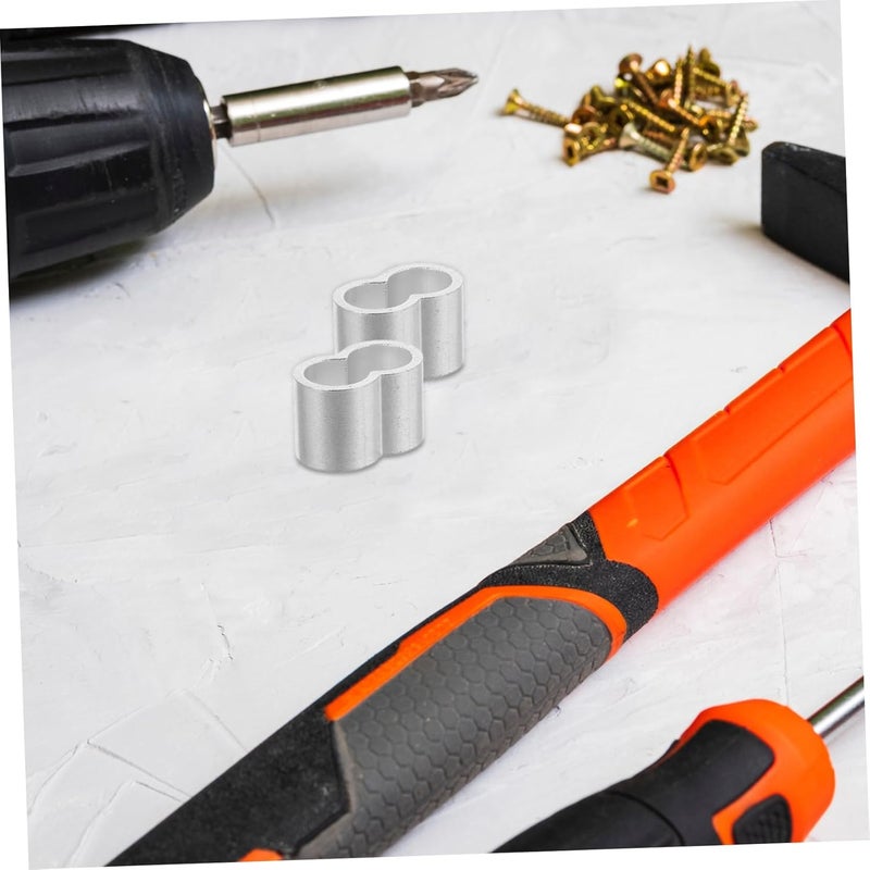 Uonlytech 25pcs Aluminum Crimping Loop Sleeves Durable Thin Wall Wire Rope End Sleeves for Secure Connections Outdoor Sports Camping and Travel Reliable Elastic Rope Protection - Image 4