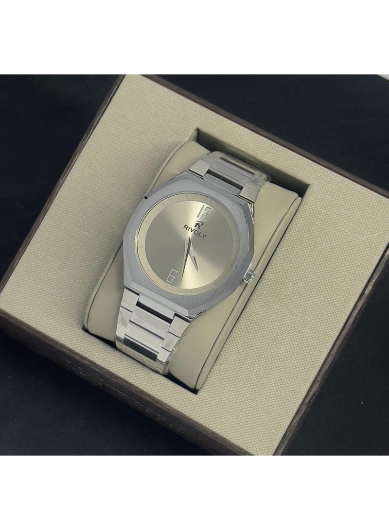 Rivoly Men's Stainless Steel Analog Quartz Watch, Easy to Read Fashion Design Waterproof Classic Luxury. - Image 1