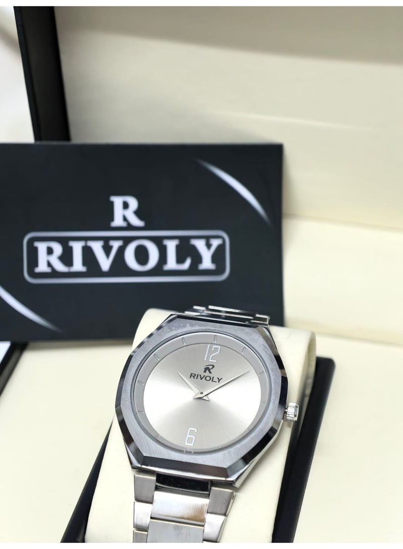 Rivoly Men's Stainless Steel Analog Quartz Watch, Easy to Read Fashion Design Waterproof Classic Luxury. - Image 2