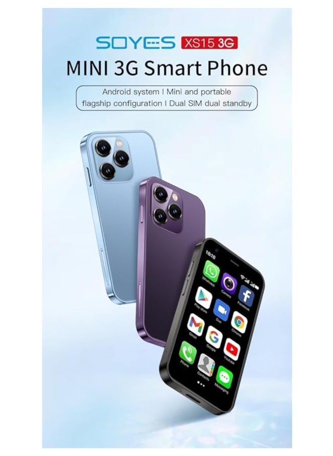 SOYES Smartphone XS15 3G Mini , Dual SIM, WiFi, 3 Inch HD Screen, 2GB RAM, 16GB ROM, 1000mAh Battery, Pocket Phone (Sky Blue)  - Image 2