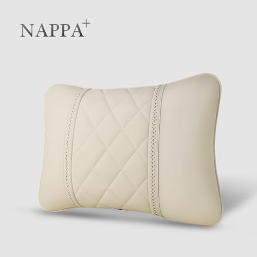 LUNDA Car Pillows Napa Leather Car Seat Rest Cushion Car Lumbar Pillow for Mercedes Benz Maybach S-Class Lumbar Support Pillow car Accessories（Beige） - Image 3