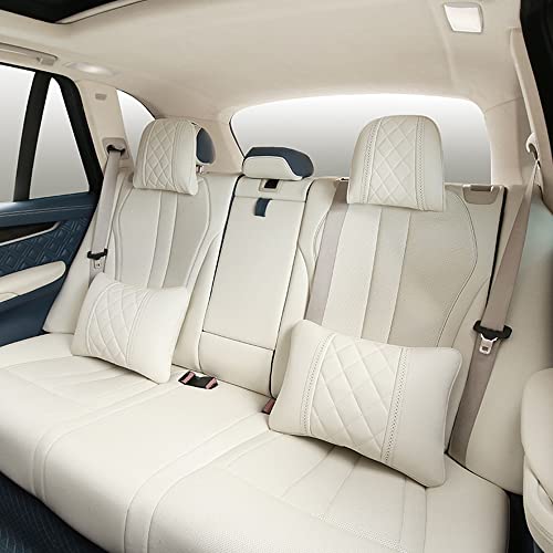 LUNDA Car Pillows Napa Leather Car Seat Rest Cushion Car Lumbar Pillow for Mercedes Benz Maybach S-Class Lumbar Support Pillow car Accessories（Beige） - Image 5