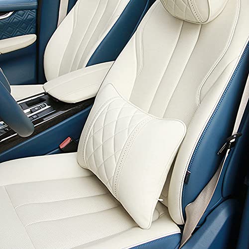 LUNDA Car Pillows Napa Leather Car Seat Rest Cushion Car Lumbar Pillow for Mercedes Benz Maybach S-Class Lumbar Support Pillow car Accessories（Beige） - Image 4