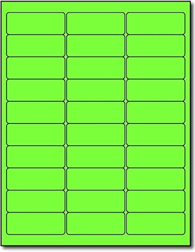 BESTeck 100 Sheets / 3000 Fluorescent FBA and Word Compatible Size Address Labels 30UP 2.625"x1" 30 Labels Per Sheet. Ink Jet and Laser Guaranteed. Made in USA (Fluorescent Green) - Image 2