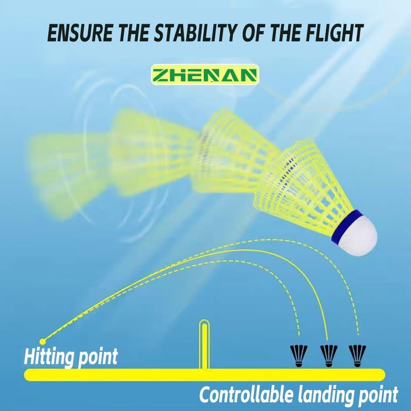 ZHENAN Goose Feather Badminton Shuttlecocks,12 Pack Nylon Feather Badminton Birdies-Hight Speed Training Birdie Ball for Indoor and Outdoor Matches,Highly Stable & Durable Shuttle Balls - Image 3
