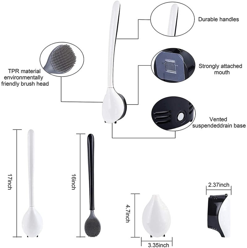 SWIPE N SEE swipe n see New Silicone Water Drop Toilet Brush and Holder Set Wall-Mounted Creative Automatic Opening and Closing Light Luxury Silicone Toilet Brush with Holder (Pack of 1)  - Image 2