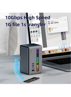 Hagibis Hagibis USB C Docking Station with Dual HDMI-compatible M.2 SSD Enclosure Ethernet 100W PD USB Hub SD/TF for Laptop Macbook Pro (U100 PRO)  - Image 4