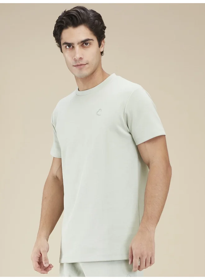 بيينغ هيومان Mens Sage Round Neck Short Sleeve T-Shirt