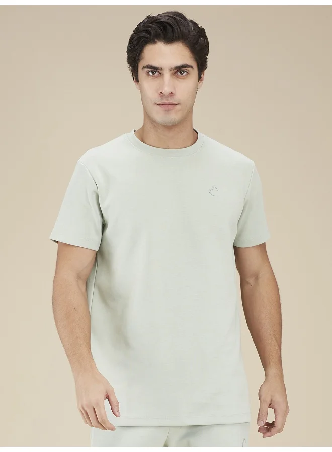 بيينغ هيومان Mens Sage Round Neck Short Sleeve T-Shirt