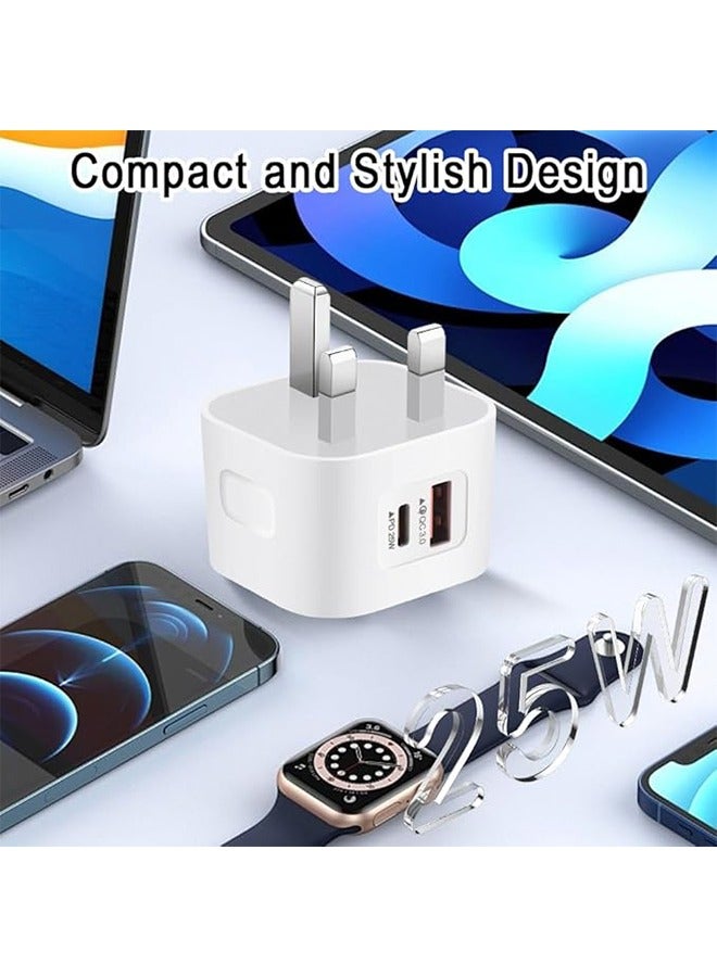 general IPhone 25W USB C Fast Charger,2 Ports QC 3.0 and PD,Fast Charger Plug Compatible for iPhone 16/16 Pro/Max/Plus /15/14/13/12,for iPad Pro Air Mini - Image 3