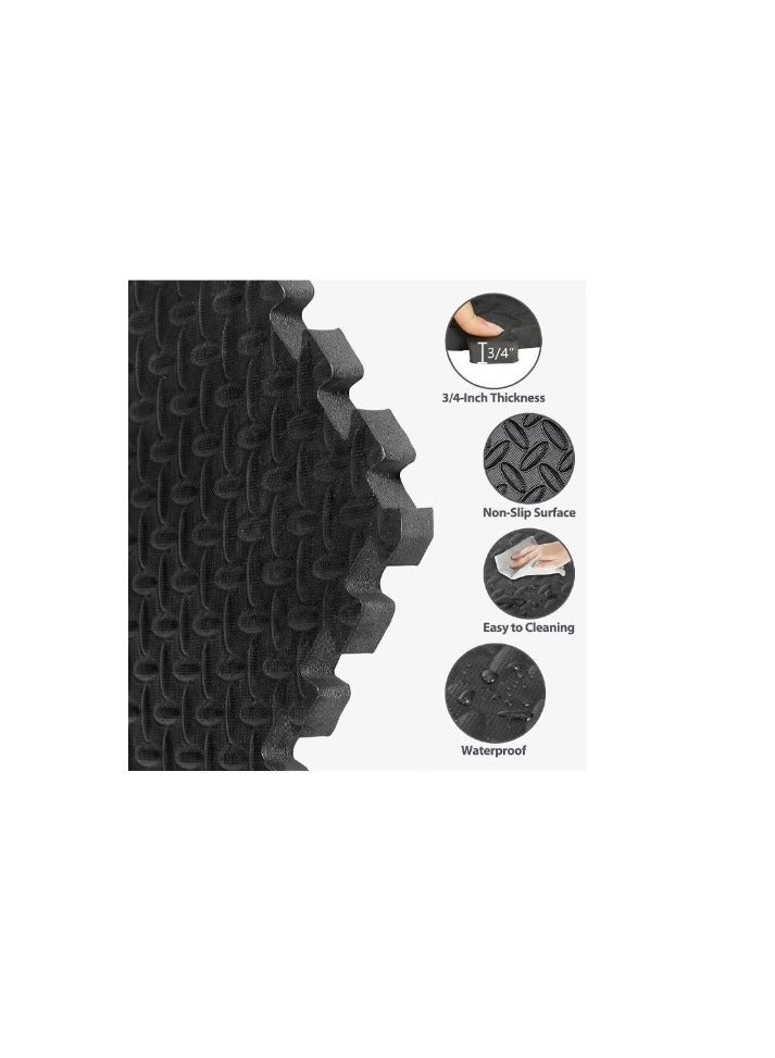 Nariele Gym Flooring EVA Foam Floor 32 Pcs for Home Gym Interlocking Exercise Mat Tiles for Home Gym Exercise EVA Foam Floor Padding with Border for Workout Equipment Floor Padding for Kids Baby Play Mat - Image 3