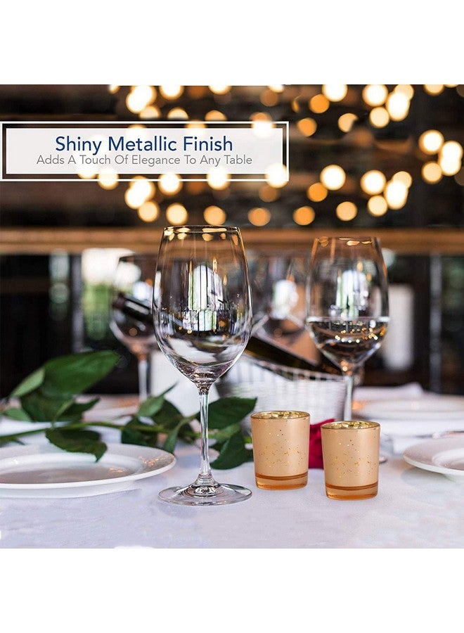 Kaameri Bazaar Gold Votive Candle Holders, Mercury Glass Tealight Candle Holder Set of 6 - Image 3