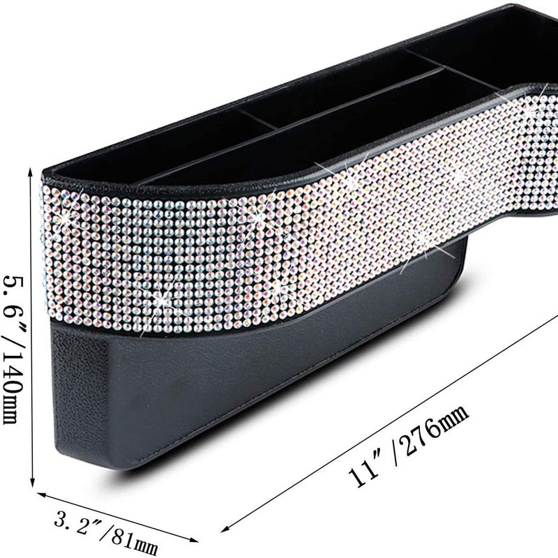Crystal-Embedded Car Seat Gap Storage Box - Customizable Interior Organizer for Center  Console - Image 5